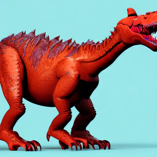 Image similar to an illustration of a t-rex as a fnaf animatronic, photorealistic, octane render