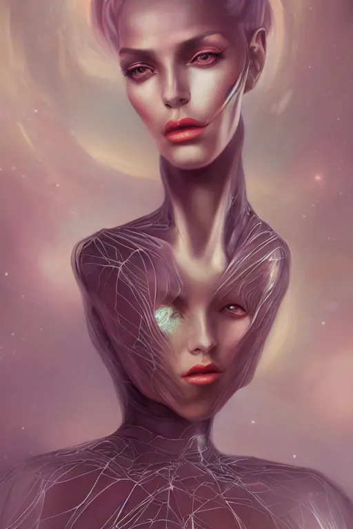Prompt: portrait of an elegant alien spider queen, long legs, many legs, spindly legs, by artgerm, tom bagshaw, gerald brom, vaporwave colors, lo - fi colors, vaporwave, lo - fi, moody vibe, goth vibe, 4 k, hd,