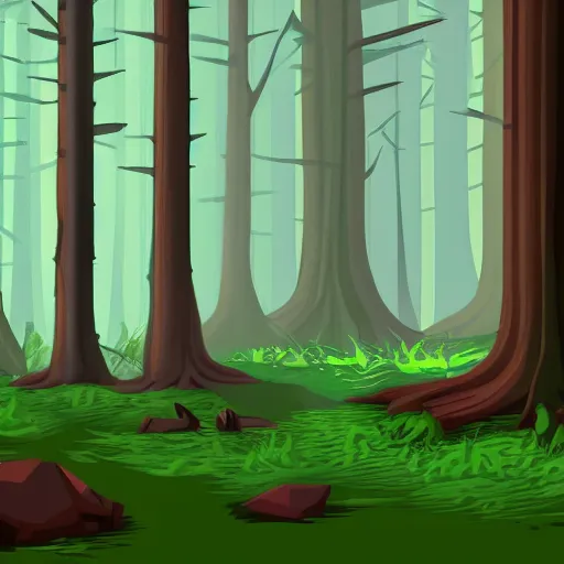 Image similar to a clearing in a forest in the style of a lucas arts point and click adventure game