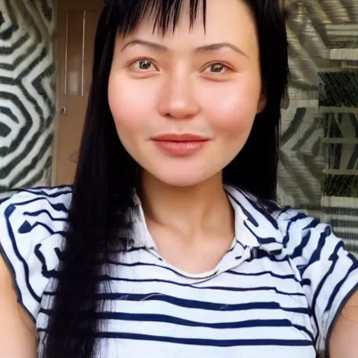 Image similar to face of a 30 years old chinese woman with African hair