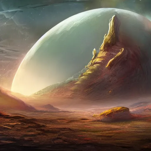 Image similar to of a speculative evolutionary landscape on a far distant alien planet