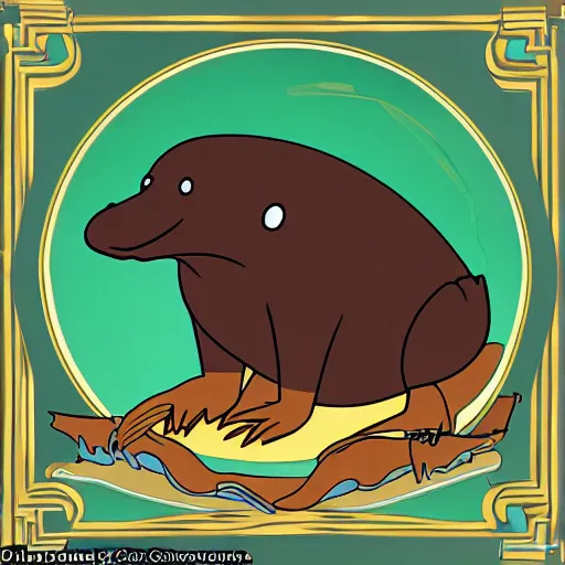 Prompt: a cartoon portrait of a friendly platypus, disney animation