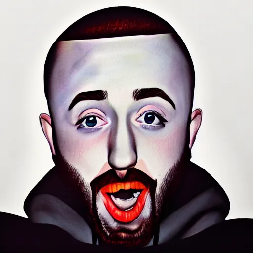 Image similar to hyper realistic abstract mac Miller portrait