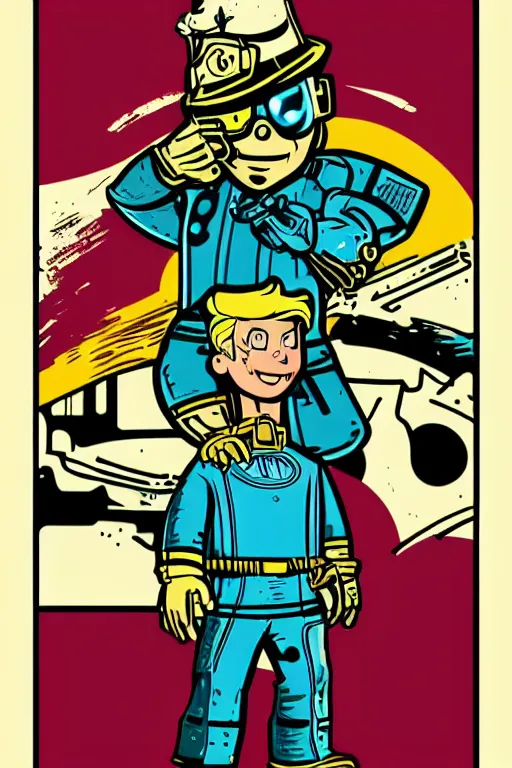 Image similar to fallout 7 6 retro futurist illustration art by butcher billy, sticker, colorful, illustration, highly detailed, simple, smooth and clean vector curves, no jagged lines, vector art, smooth andy warhol style