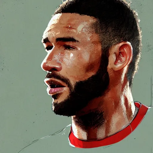 Prompt: a film still portrait of footballer terrence boyd, bald, red shirt, finely detailed features, closeup at the face, perfect art, trending on pixiv fanbox, painted by greg rutkowski makoto shinkai takashi takeuchi studio ghibli akihiko yoshida