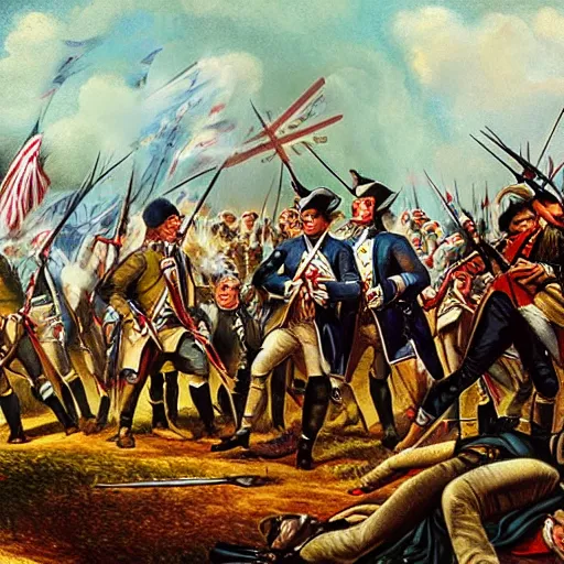 Prompt: “Battle of Revolutionary War by Don Troiani”