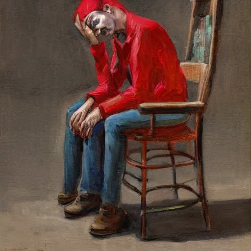 Image similar to depressed artists losing their jobs, 4 k