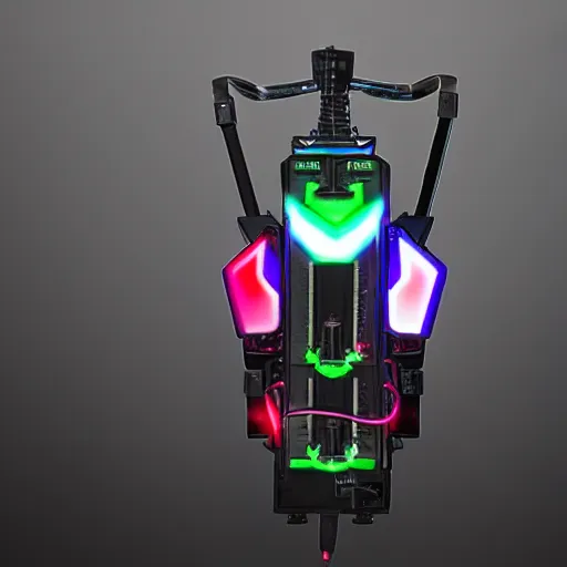 Prompt: photo of an rgb gaming jetpack