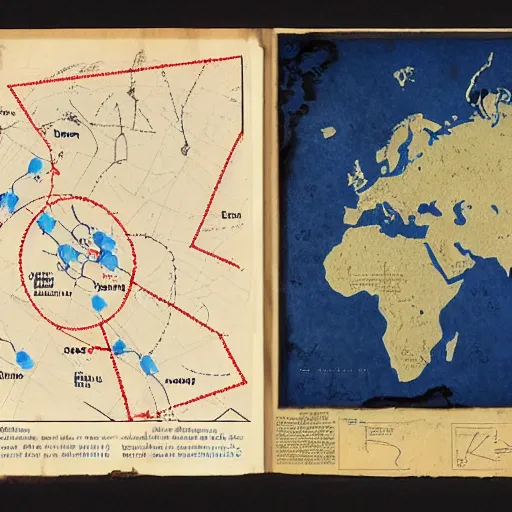 Prompt: general battle plan for the invasion of the soviet union in 1 9 4 0 the plan is mark with a blue line present the movement by greg rutkowski