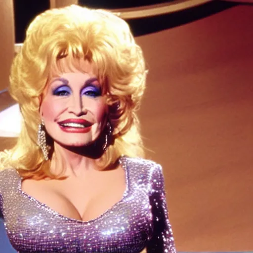 Image similar to Dolly Parton guest stars on an episode of Star Trek: Deep Space Nine