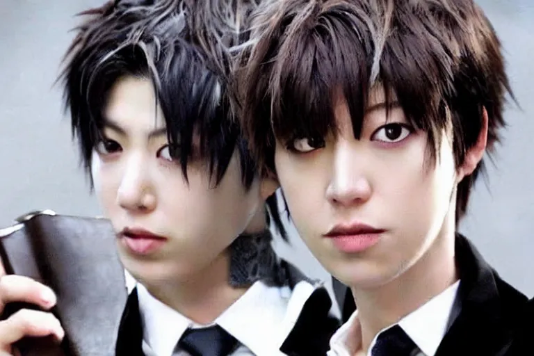 Image similar to handsome man，Black short hair,Death Note