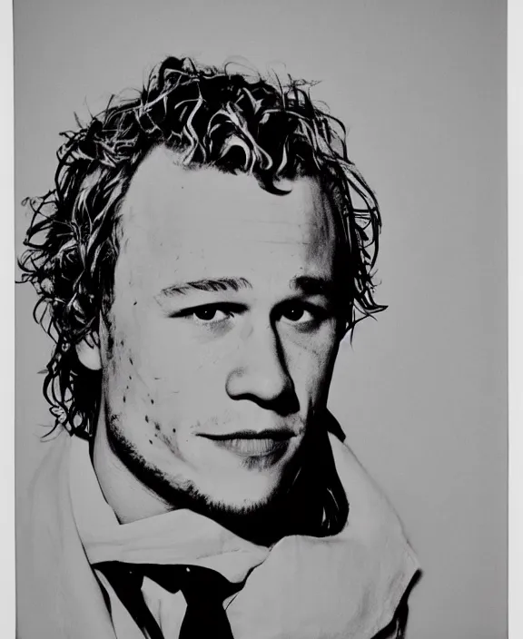 Image similar to heath ledger by andy warhol