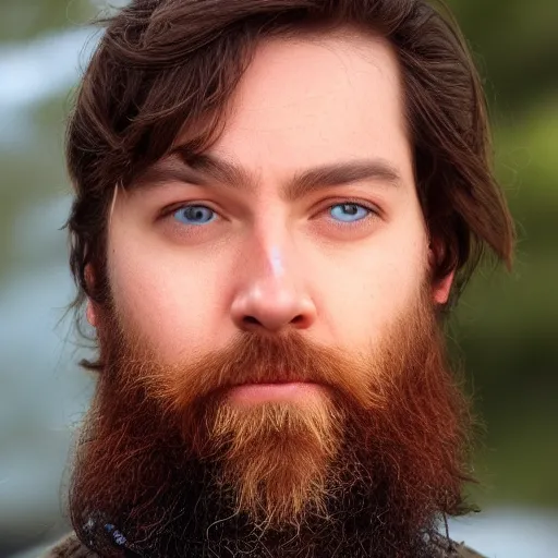 Image similar to Odin with one eye looking at the camera , high fidelity face and beard