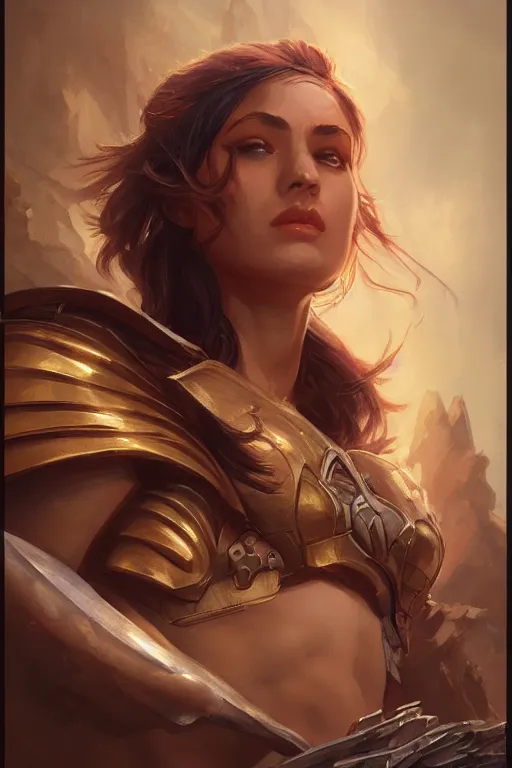 Image similar to amazon valkyrie athena, d & d, fantasy, portrait, highly detailed, headshot, digital painting, trending on artstation, concept art, sharp focus, illustration, art by artgerm and greg rutkowski and magali villeneuve