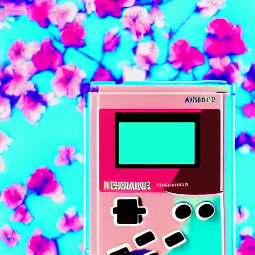 Prompt: gameboy advance and flowers, anaglyph filter, computer graphics by david lachapelle, unsplash, video art