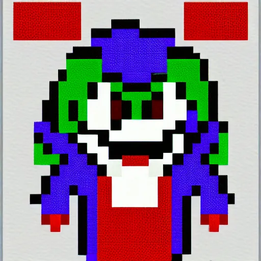 Image similar to Nintendo pixel art of the Joker