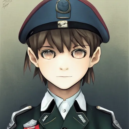 Image similar to beautiful little arian boy in nazi uniform. made in abyss art style, inspired by kris from deltarrune, cute detailed artwork, anatomically correct, soft details, ilya kuvshinov, reflection, perfect composition, portrait, illumination, digital art, detailed anime soft face, symmetrical face, western comic, illustration, suastic