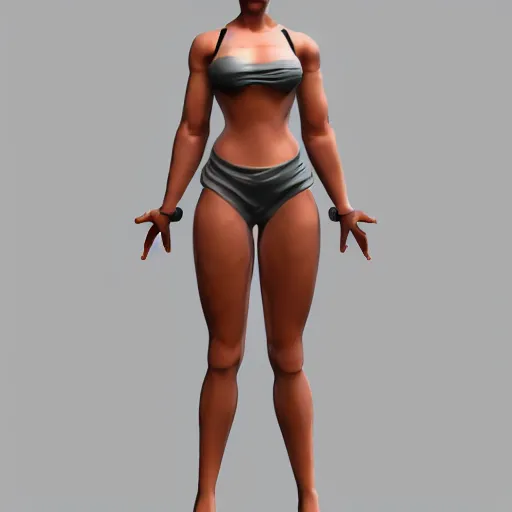 Prompt: christina hendrix character model, standing pose, orthographic front view, single figure, 4 k photograph, clear details