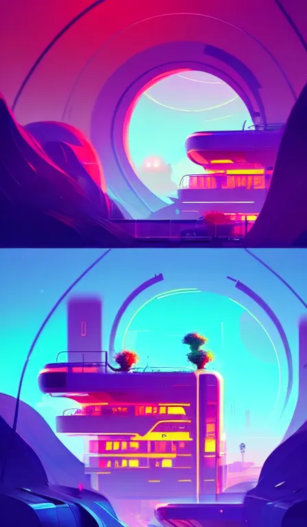 Image similar to lush solarpunk futuristic apartment complex, digital concept art by anton fadeev and marc simonetti, trending on artstation