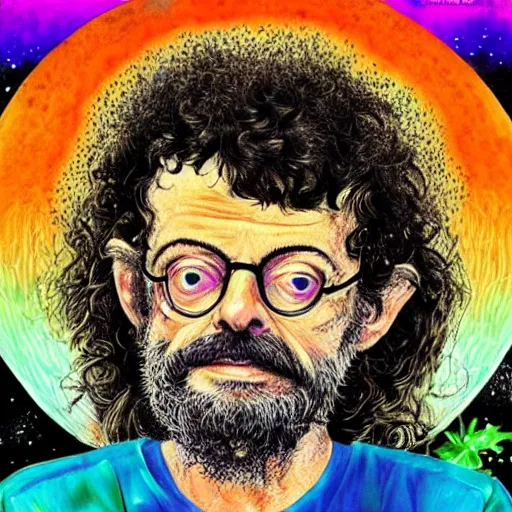 Image similar to terence mckenna, psychedelic, nde, cosmos