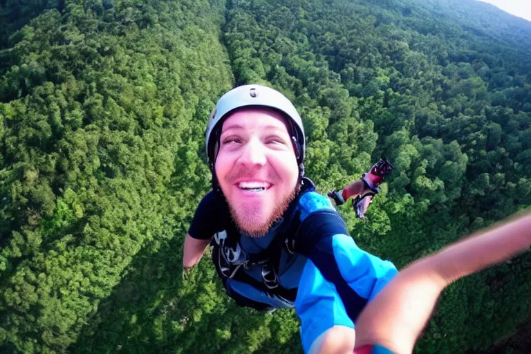 Image similar to selfie falling off a cliff high angle