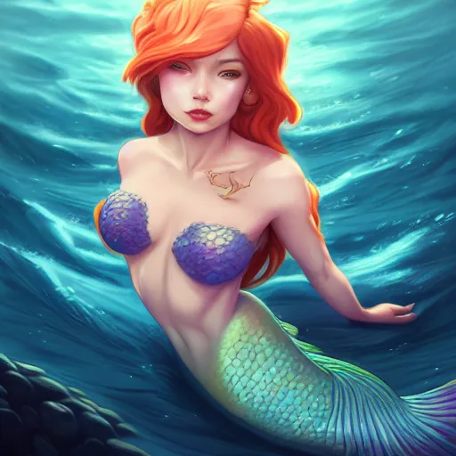 Image similar to a portrait of a beautiful april o'neil mermaid, art by lois van baarle and loish and ross tran and rossdraws and sam yang and samdoesarts and artgerm and saruei, digital art, highly detailed, intricate, sharp focus, trending on artstation hq, deviantart, unreal engine 5, 4 k uhd image