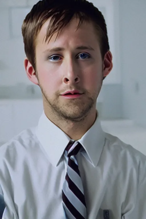 Prompt: Shinji Ikari cosplay by Ryan Gosling