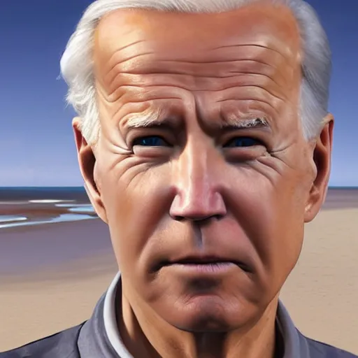 Image similar to hyperrealistic mixed media high resolution painting of a Joe Biden posing on a beach wearing a bikini, body of old man, stunning 3d render inspired art by István Sándorfi and Greg Rutkowski and Unreal Engine, perfect symmetry, dim volumetric lighting, 8k octane beautifully detailed render, post-processing, extremely hyper-detailed, intricate, epic composition, highly detailed attributes, highly detailed atmosphere, cinematic lighting, masterpiece, trending on artstation, very very detailed, masterpiece, stunning, flawless structure, lifelike texture, perfection,