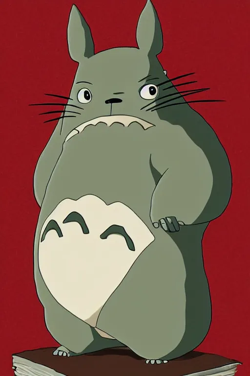 Prompt: portrait of totoro as donald trump by studio ghibli