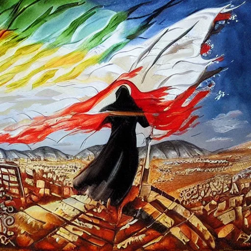 Prompt: dramatic painting of freedom for palestina