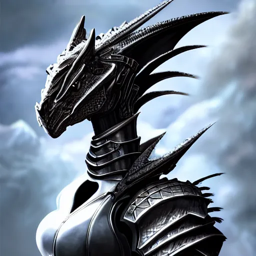 Image similar to stunning cinematic elegant back end shot with and upward angle, of a beautiful female knight, but as a hot anthropomorphic female dragon, well designed highly detailed cute female dragon head with slick eyes, looking back at the camera, well armored, sharp claws, arms crossed, HD octane render, fantasy, furry art, Artstation, Deviantart, Furaffinity