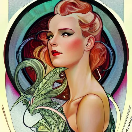 Prompt: a streamline moderne portrait in the style of anna dittmann and donato giancola and alphonse mucha.