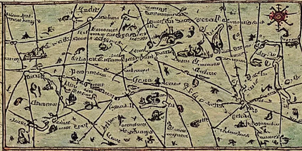 Image similar to medieval map marked as the town of yelm