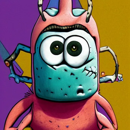 Prompt: patrick from spongebob as a centobite, artstation hall of fame gallery, editors choice, #1 digital painting of all time, most beautiful image ever created, emotionally evocative, greatest art ever made, lifetime achievement magnum opus masterpiece, the most amazing breathtaking image with the deepest message ever painted, a thing of beauty beyond imagination or words, 4k, highly detailed, cinematic lighting