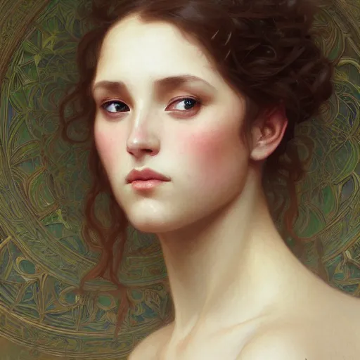 Image similar to portrait of a phyena girl, intricate, elegant, highly detailed, digital painting, artstation, concept art, smooth, sharp focus, illustration, art by artgerm and greg rutkowski and alphonse mucha and william - adolphe bouguereau