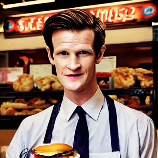 Image similar to matt smith as a burger man