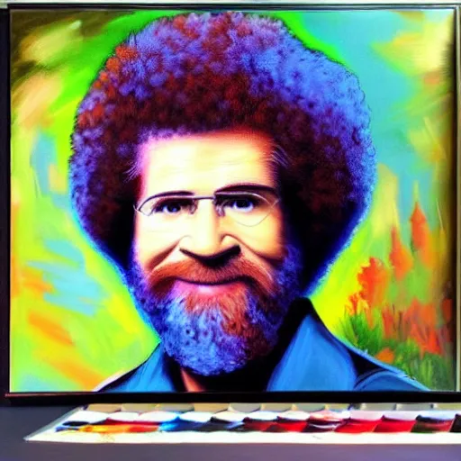 Image similar to gpu painting with bob ross