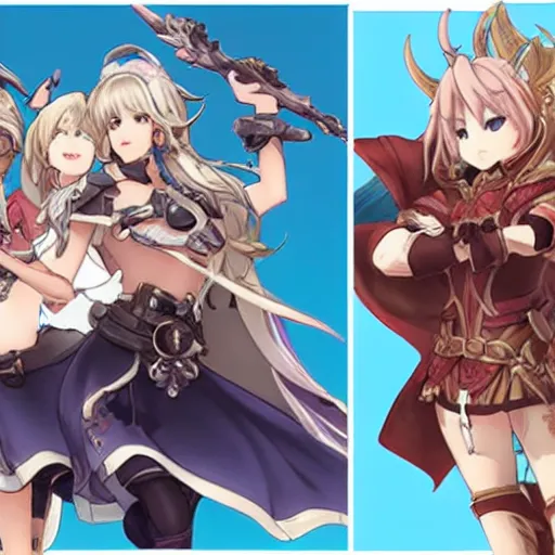 two identical characters from granblue fantasy