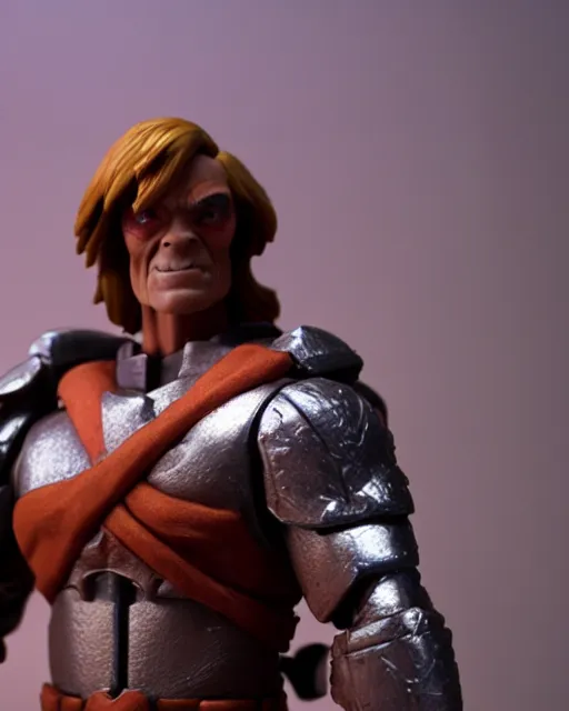 Image similar to closeup he-man action figure in castle grey skull, rim lighting, octane, Natasha Tan, Maciej Kuciara, Edgar Rice Burroughs,