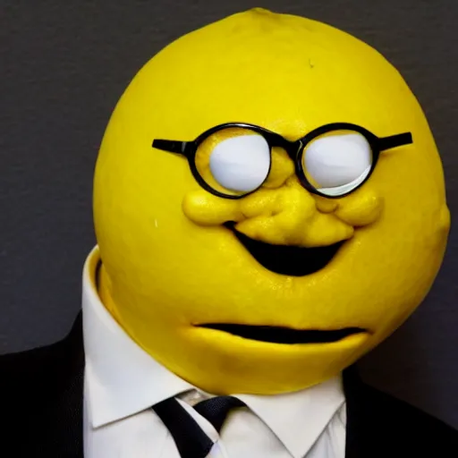 Image similar to anthropomorphic lemon is the CEO of Meta