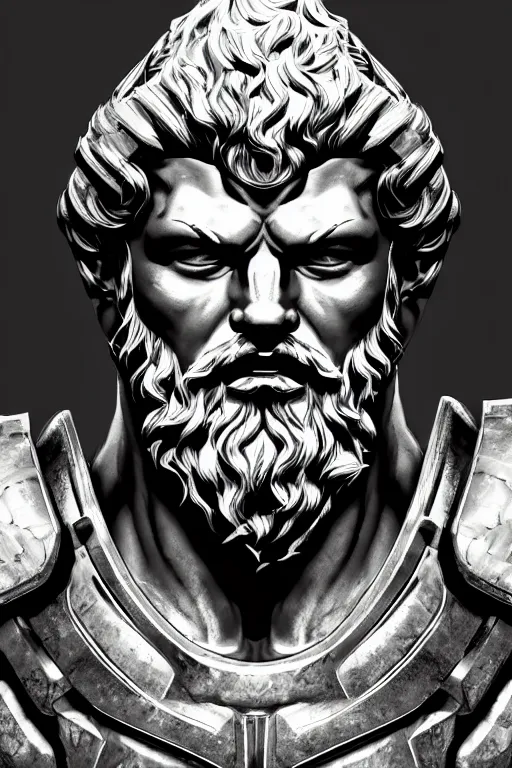 Prompt: The God Zeus looking angry, detailed armor, portrait, highly detailed, digital painting, artstation, concept art, smooth, sharp focus, beautiful face, symmetric face, cinematic, videogame cover art, illustration, art by Hergé