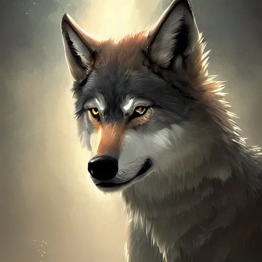 Prompt: a digital painting of a wolf in a japanese style. intricate, unreal engine, by greg rutkowski.