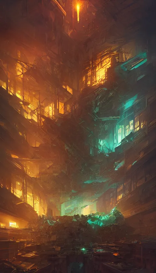 Image similar to destruction, the end of the world, neon, fibonacci, sweat drops, insane, intricate, highly detailed, digital painting, artstation, concept art, smooth, sharp focus, illustration, Unreal Engine 5, 8K, art by artgerm and greg rutkowski and alphonse mucha