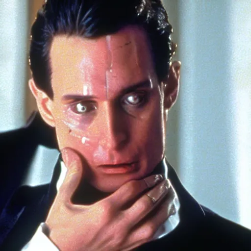 Image similar to Still of Patrick Bateman removing his venitian mask in Eyes Wide Shut (1999)