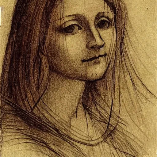 Image similar to of leonardo davinci drawing a beautiful girl from today 2 0 2 2 lots of loose sketches