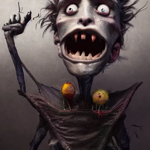 Image similar to a child who is forced to be something other than what he would have liked, having to be forced to give up his abilities, dreams, highly detailed vfx by tim burton, 4 k, trending on art station, masterpiece