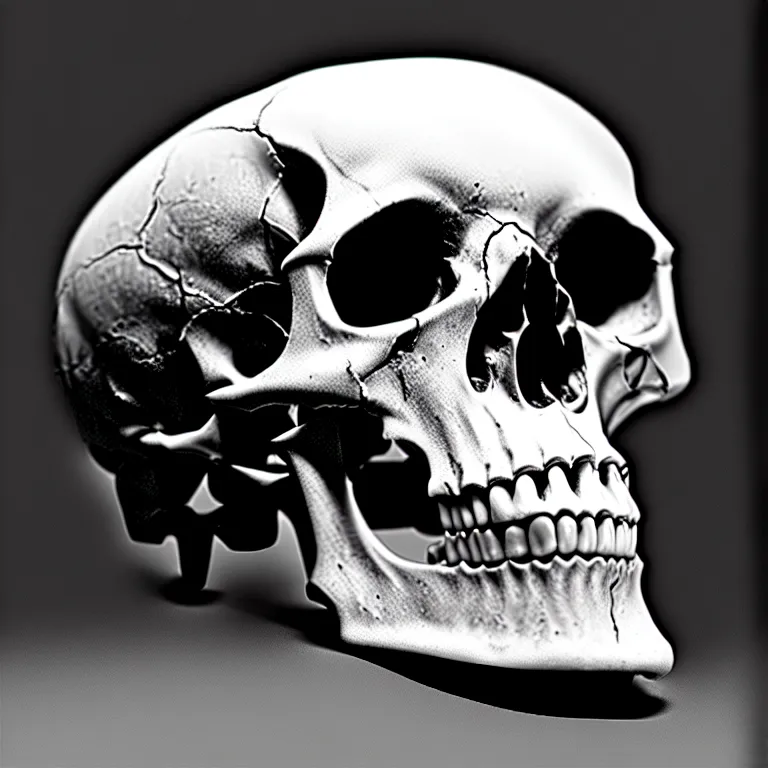 Image similar to centered rule of thirds 5 0 mm film still of a human skull