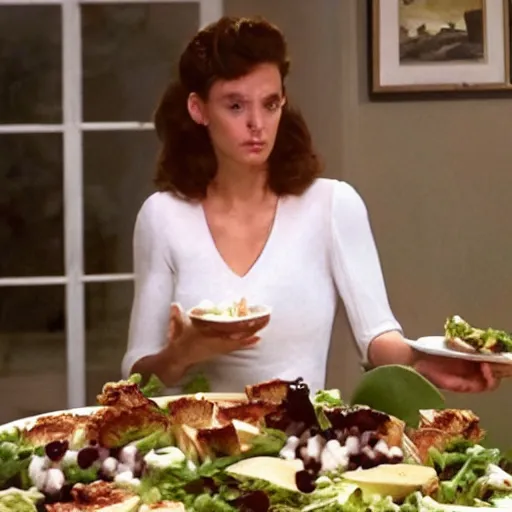 Prompt: artemis pebdani as a cobb salad, amazing, movie still, 8 k