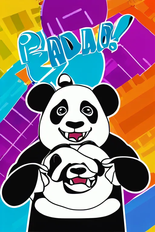 Image similar to Portrait of a panda as a wrestler, sticker, colorful, illustration, highly detailed, simple, smooth and clean vector curves, no jagged lines, vector art, smooth