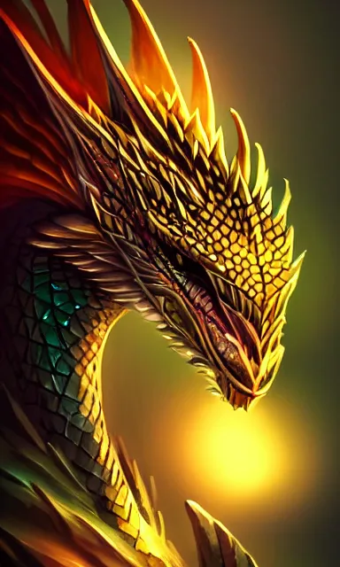 Image similar to a dragon with well defined shining scales, portrait, sharp focus, fantasy, digital art, concept art, dynamic lighting, by emylie boivin, jazza and rossdraws